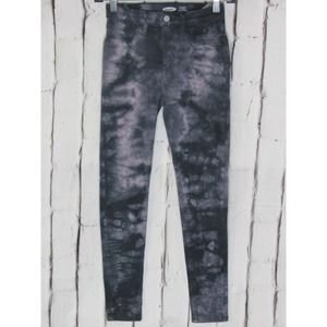 Old Navy Girl Jeans Size 12 Black Purple Tie Dye Ballerina Jeggings Denim